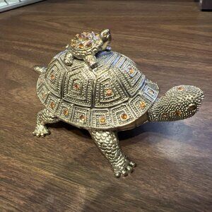 Brass Turtle Desk Set, 3 Piece